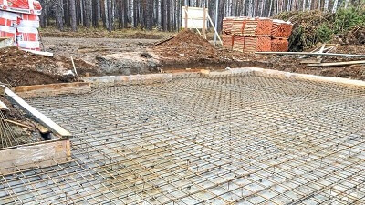 Заливка фундамента под дом в Горках