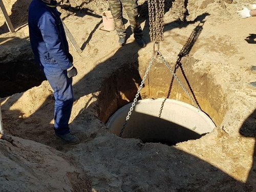 Переливной бетонный септик в Горках